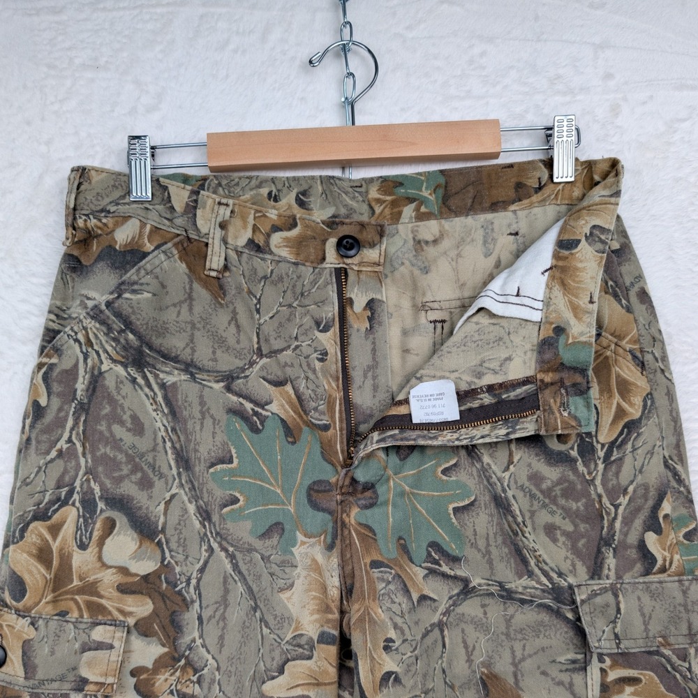 VTG Liberty Cargo Pants Mens 34x31 Brown Realtree Leaf Camo Hunting Gear USA 90s